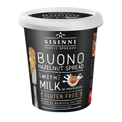 sissini κρέμα κακάο φουντουκιού με γάλα χωρίς γλουτένη και χωρίς φοινικέλαιο 400 γραμμάρια