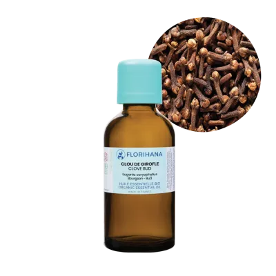 florihana αιθέριο έλαιο από γαρίφαλο βιολογικό και vegan 50 γραμμάρια