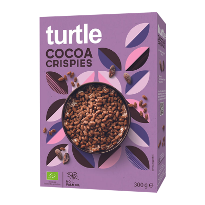 turtle βιολογικά δημητριακά ρυζιού με κακάο χωρίς γλουτένη 300 γραμμάρια