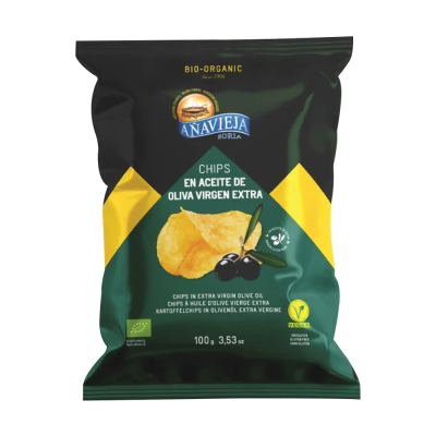 anavieja βιολογικά πατατάκια σε έξτρα παρθένο ελαιόλαδο χωρίς γλουτένη 100 γραμμάρια