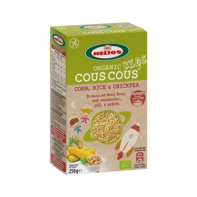 ήλιος κους κους από καλαμπόκι ρύζι και ρεβύθια βιολογικό και χωρίς γλουτένη 250 γραμμάρια