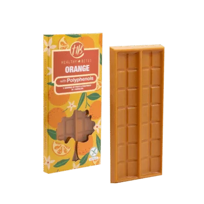 healthy bites σοκολάτα βούτυρο κακάο πορτοκάλι με πολυφαινόλες χωρίς γλουτένη 50 γραμμάρια
