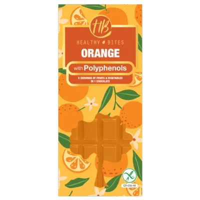 healthy bites σοκολάτα βούτυρο κακάο πορτοκάλι με πολυφαινόλες χωρίς γλουτένη 50 γραμμάρια