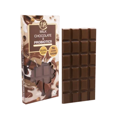 healthy bites σοκολάτα γάλακτος με προβιοτικά χωρίς γλουτένη και χωρίς ζάχαρη 100 γραμμάρια