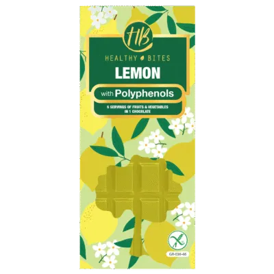 healthy bites σοκολάτα βούτυρο κακάο λεμόνι με πολυφαινόλες χωρίς γλουτένη 50 γραμμάρια